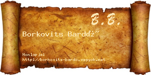 Borkovits Bardó névjegykártya